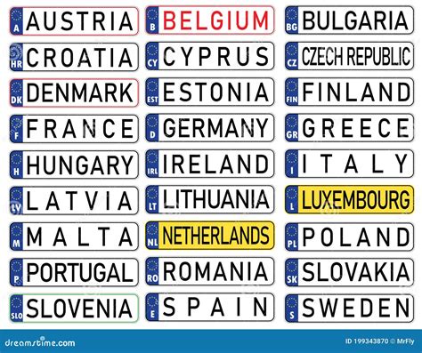 list of european license plates